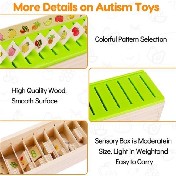Wooden Montessori Toys for Toddlers 1+ 2 3 4 Year Old Color Shape Sorting Baby - Picture 2 of 6
